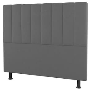 Cabeceira Cama Box Solteiro Cora 90cm Suede Cinza- Abmaza