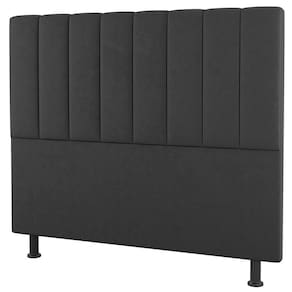 Cabeceira Cama Box Casal Cora 140Cm Suede Cinza Escuro