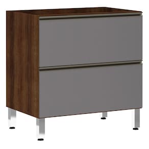 Balcão Sem Tampo 80cm Misto Basculante Jade Com Cinza Puro