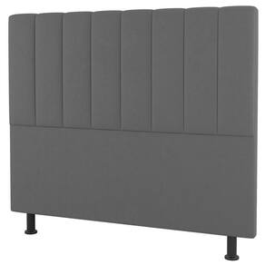 Cabeceira Cama Box Solteiro Cora 90Cm Suede Cinza Claro