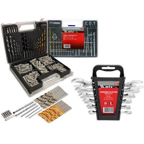 Jogo De Brocas Bits E Buchas 300 Peças + Kit Chave Fixa
