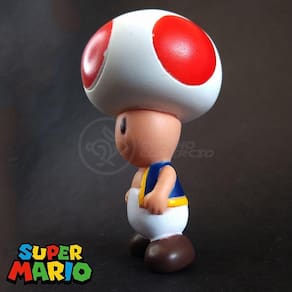 Kit Boneco Toad Cogumelo 10Cm + Caneca Super Mario 350Ml