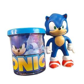 Kit Boneco Sonic Azul Articulado 15Cm + Caneca 350Ml Nº5