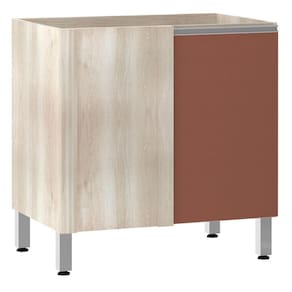 Balcão Sem Tampo De Canto Reto Luciane 80cm Lis Legno Crem e Gaia