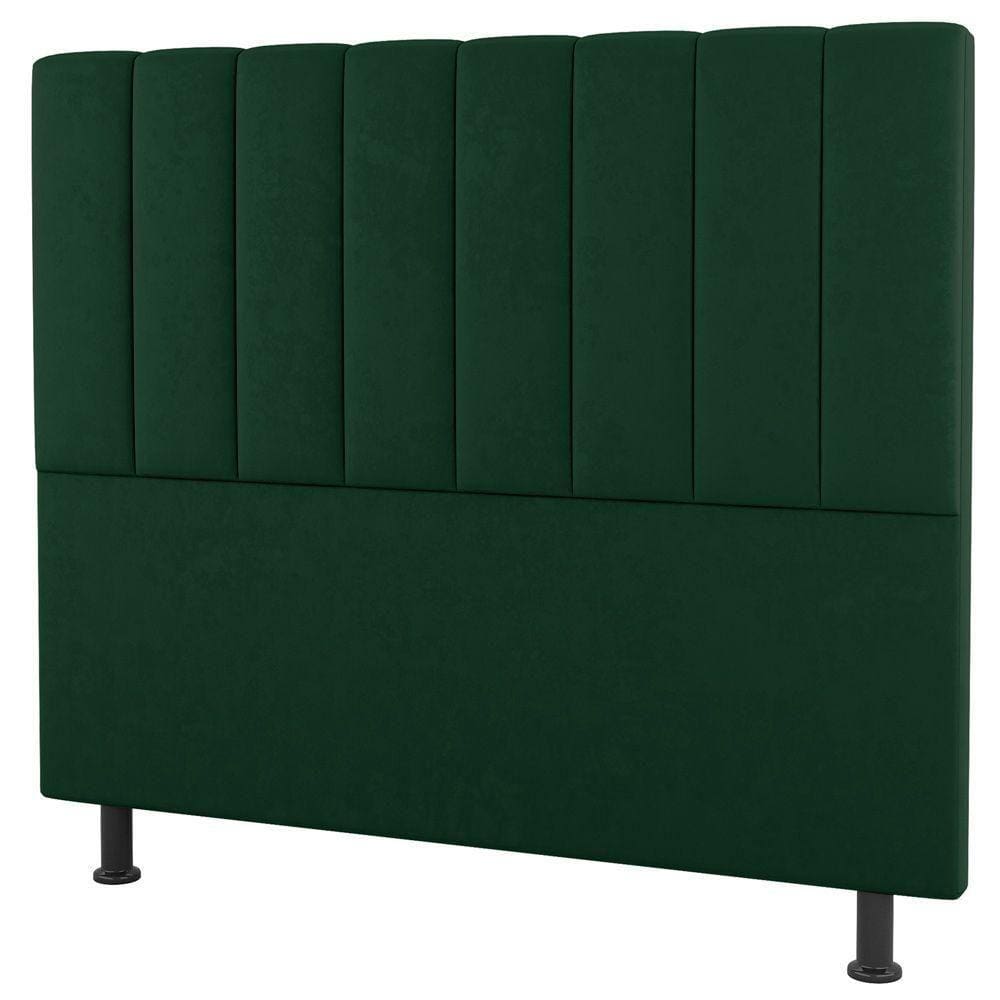 Cabeceira Cama Box Casal Queen Size Cora 160Cm Suede Verde