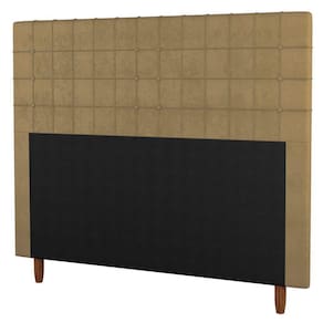 Cabeceira Cama Box Solteiro Parisis 90Cm Suede Bege