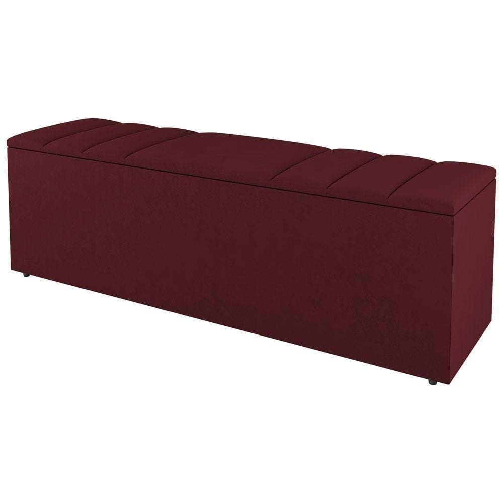 Calçadeira Baú King Size Grace 190Cm Suede Bordô