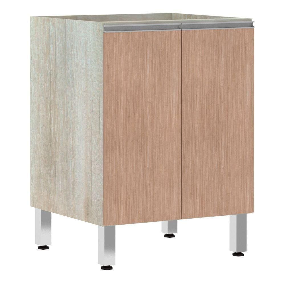 Balcão Sem Tampo 60cm Lis Legno Crem e Cumaru