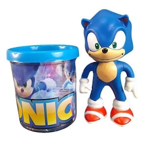 Kit Boneco Sonic Azul Articulado 15Cm + Caneca 350Ml Nº7