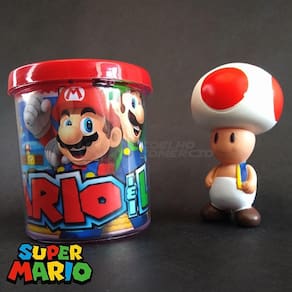 Kit Boneco Toad Cogumelo 10Cm + Caneca Super Mario 350Ml