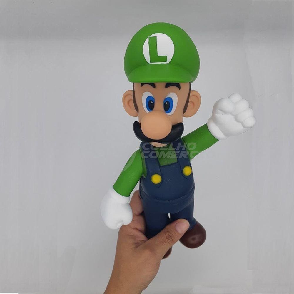 Boneco Luigi Grande Super Size 23Cm - Super Mario