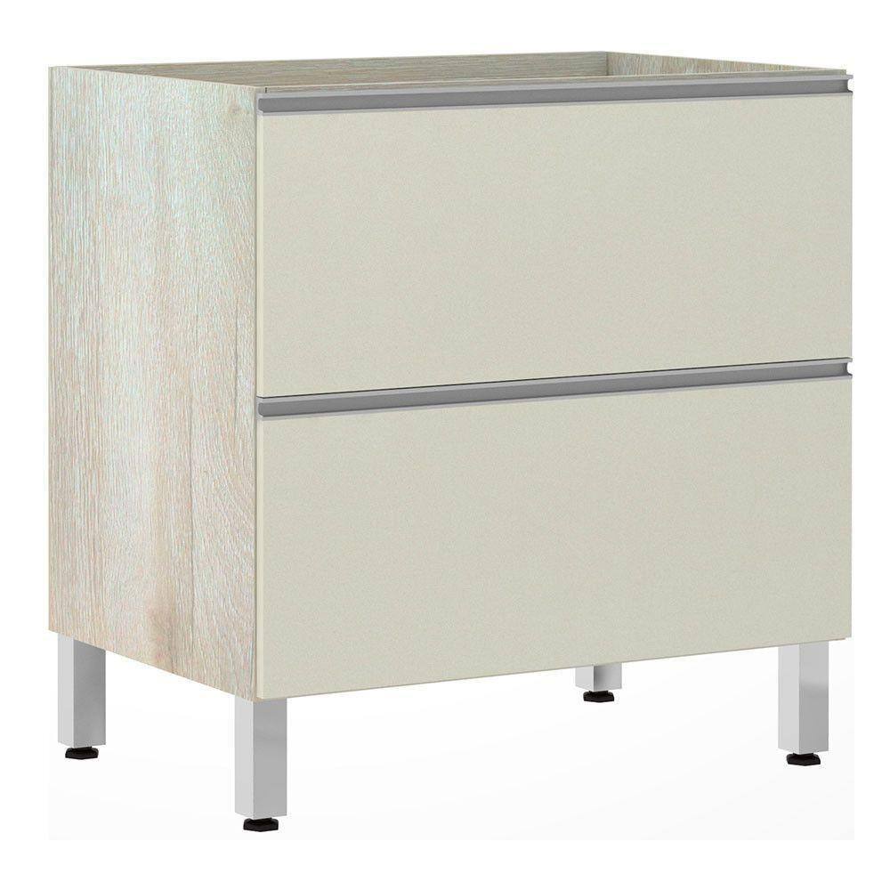 Balcão Sem Tampo 80cm Misto Basculante Lis Legno Crem e Kashmir