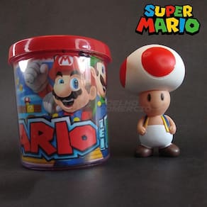 Kit Boneco Toad Cogumelo 10Cm + Caneca Super Mario 350Ml