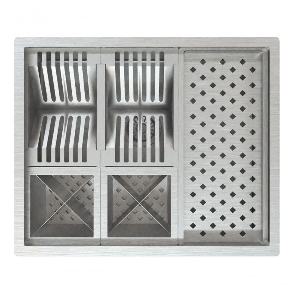 Calha Inox Inox Pia De Cozinha Gourmet Quadrada Escovado