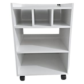 Carrinho Podologia 5 Nichos Rodinhas Mdf Dupla Face Branco