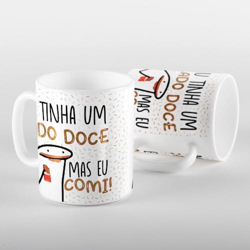 Caneca Meme Flork Boneco Palito Com Café Sem Café