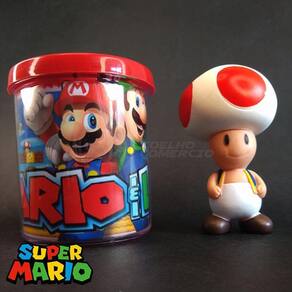 Kit Boneco Toad Cogumelo 10Cm + Caneca Super Mario 350Ml