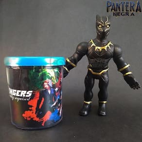Kit Boneco Pantera Negra Marvel 16Cm + Caneca 350Ml
