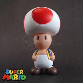 Kit Boneco Toad Cogumelo 10Cm + Caneca Super Mario 350Ml