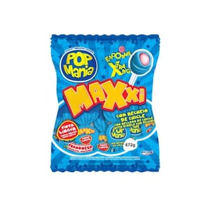 Pirulito Pinta Língua Pop Mania Maxxi Framboesa 672g