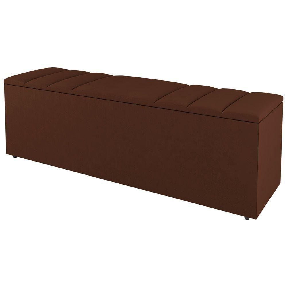Calçadeira Baú King Size Grace 190Cm Suede Terracota