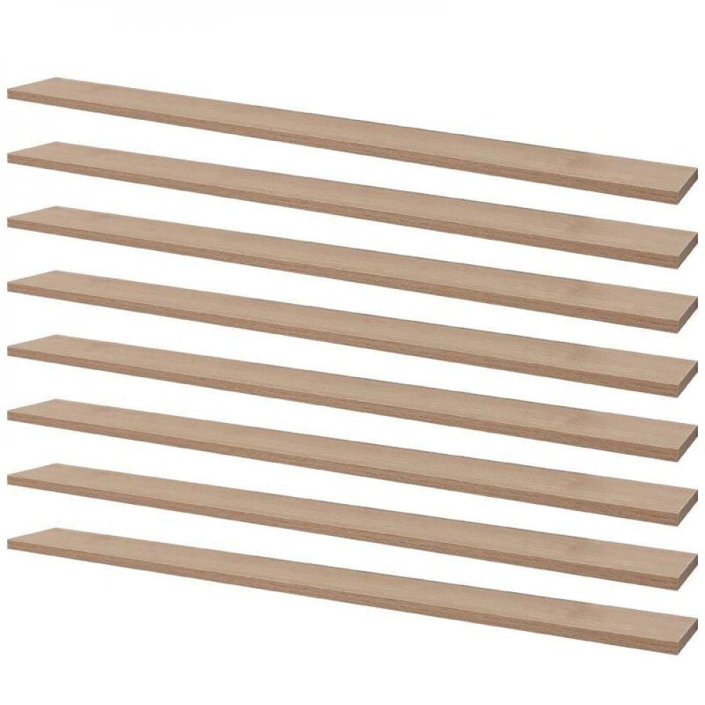 Kit 8 Prateleiras 100 X 15cm Carvalho Suporte Invisível