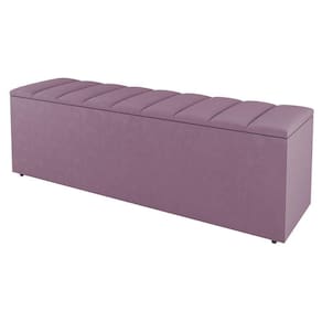 Calçadeira Baú Solteiro Cora 90Cm Suede Rosé - Desk Design