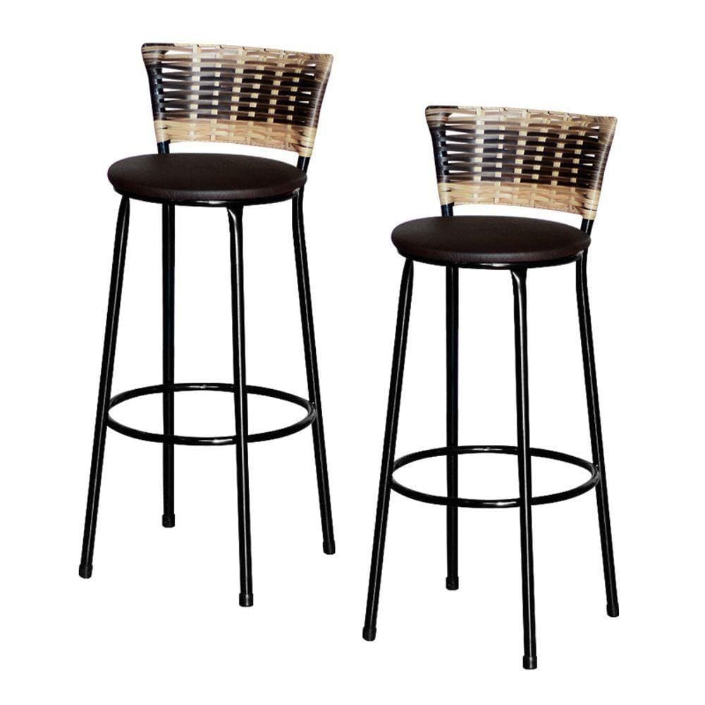 2 Banquetas Alta Para Cozinha Cappuccino Premium Marrom
