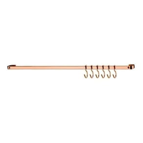 Barra De Piatina C/ 6 Ganchos 30cm Suporte Cozinha Parede
