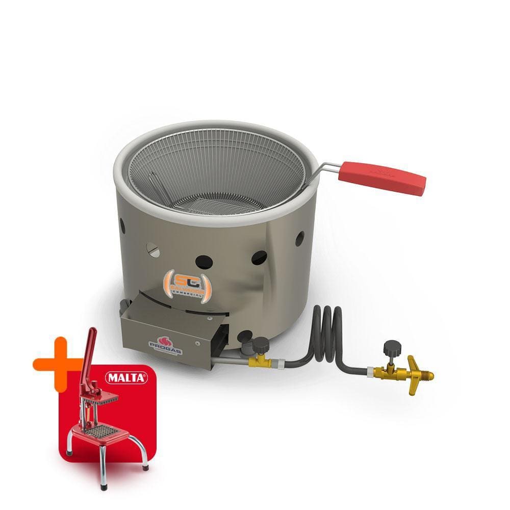 Tacho Fritador a Gás Alta Pressão 3L Óleo PR-310G Progás e Cortador de Legumes