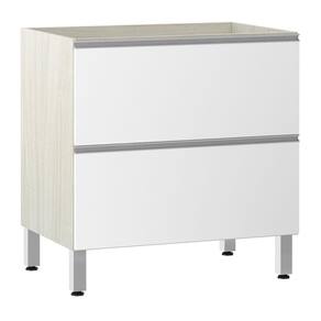 Balcão Sem Tampo 80cm Misto Basculante Lis Legno Crem e Branco Mat