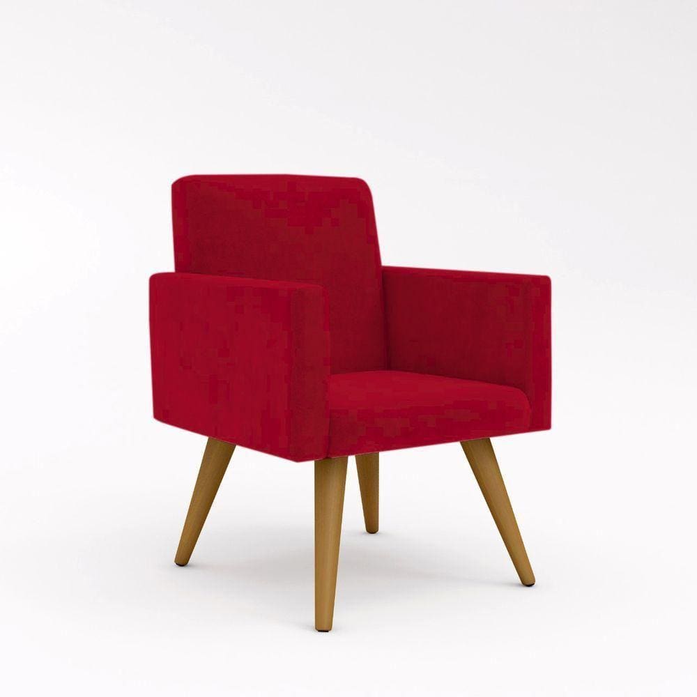 Poltrona Pé Palito Decoração - Balaqui Vermelha