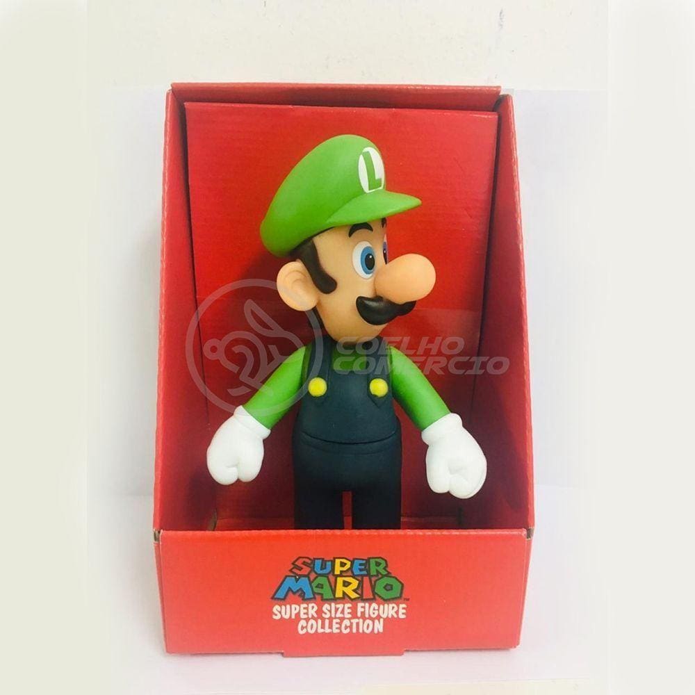 Boneco Luigi Grande Super Size 23Cm - Super Mario