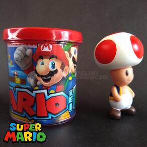 Kit Boneco Toad Cogumelo 10Cm + Caneca Super Mario 350Ml