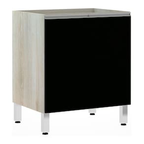 Balcão Sem Tampo 70cm Lis Legno Crem e Preto Tx