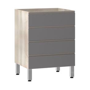 Balcão Sem Tampo 60cm Luci Legno Crem e Cinza Puro