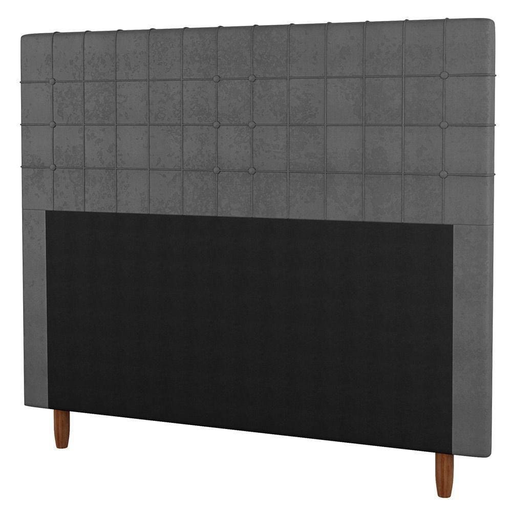 Cabeceira Cama Box Casal Parisis 140Cm Suede Cinza