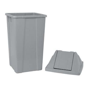 Lixeira Cesto Quadrado 25 L Com Tampa Vai-Vem Cinza