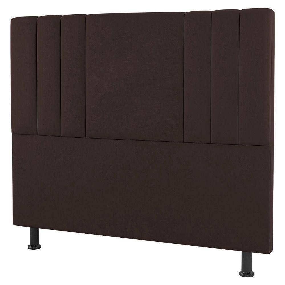 Cabeceira Cama Box Solteiro Grace 90Cm Suede Marrom