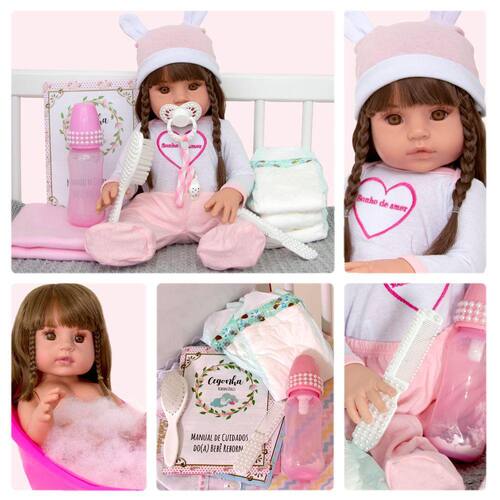 Bebê Reborn silicone - Sonho de Menina - Bebê Boneca Reborn