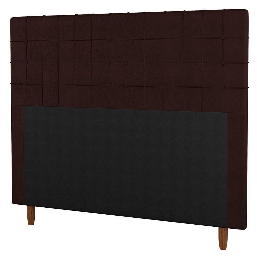 Cabeceira Cama Box Casal King Parisis 195cm Sintético Marrom