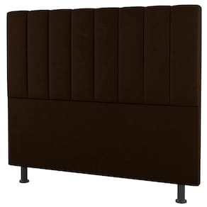 Cabeceira Cama Box Solteiro Cora 90Cm Sintético Marrom