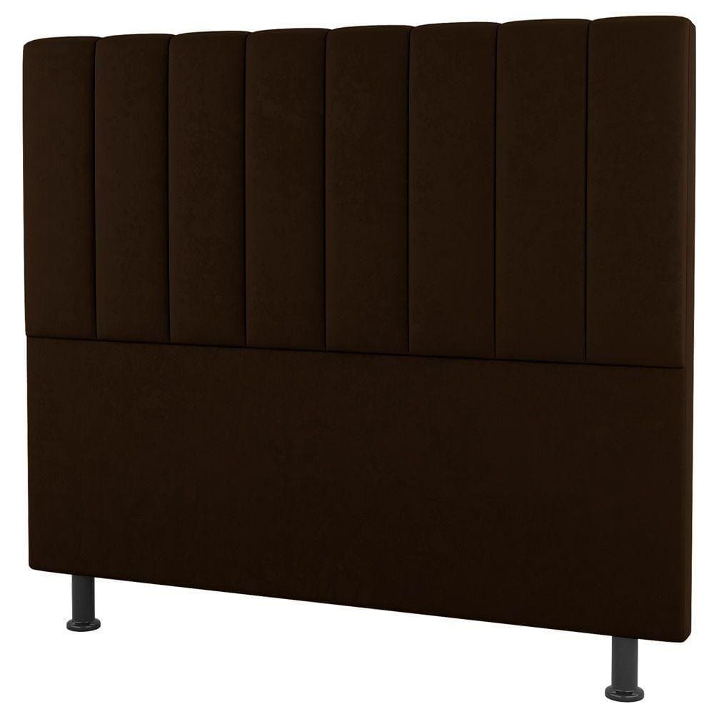 Cabeceira Cama Box Casal Queen Size Cora 160Cm Suede Marrom