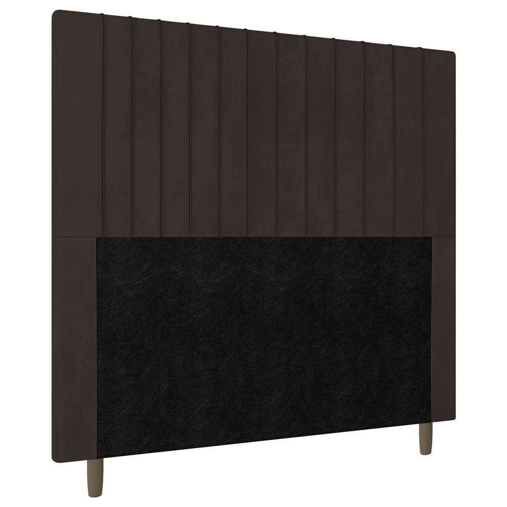 Cabeceira Cama Box Casal Nala 140cm Veludo Marrom - Abmaza