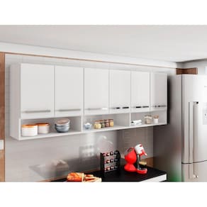 Armario De Cozinha Aereo 6 Portas Branco Suriname Casa Mobilia