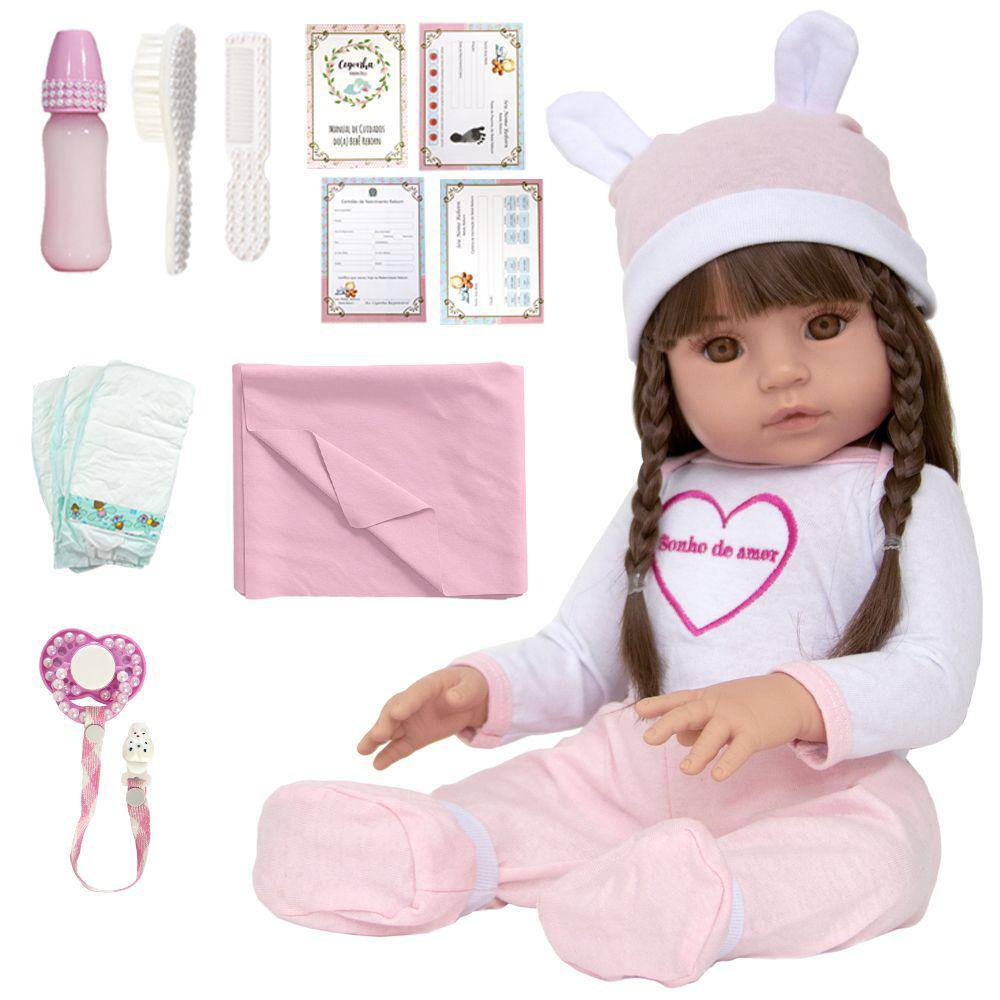 Bebe reborn silicone boneca mariana delicada 48 cm store doll