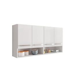 Armario Aereo 4 Portas Bulgaria Branco Casa Mobilia