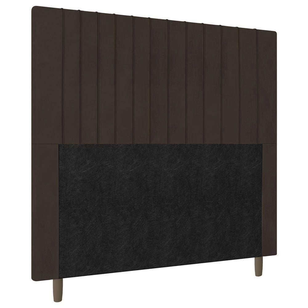 Cabeceira Cama Box Casal King Size Nala 195cm Linho Marrom