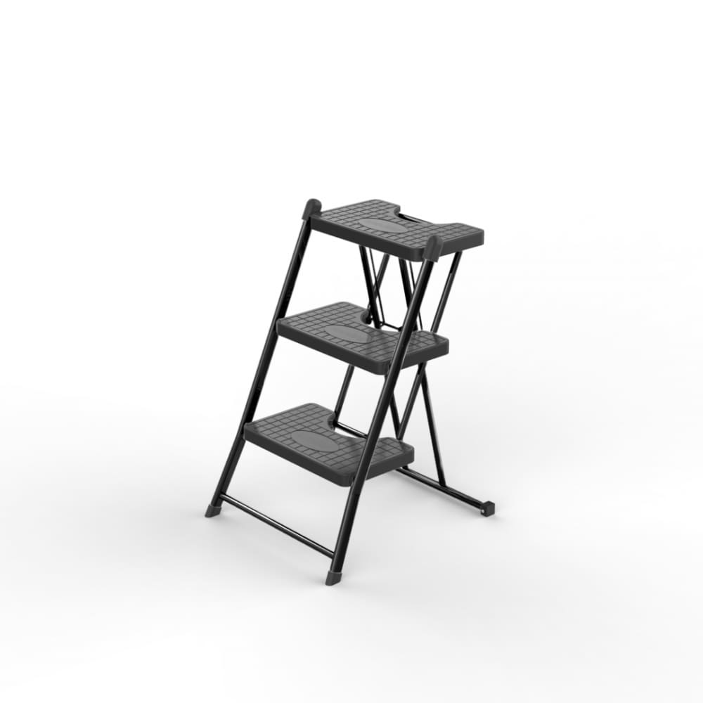 Escada de Alcance 3 Degraus Preta Anodilar
