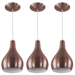 Kit 3 Pendente Nepal Premium Gourmet Aluminio Gold Rose
